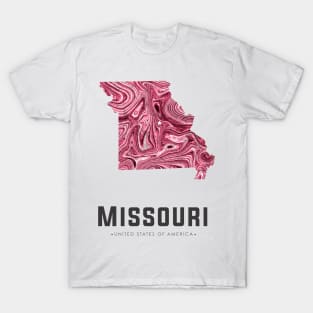 Missouri state map abstract red T-Shirt